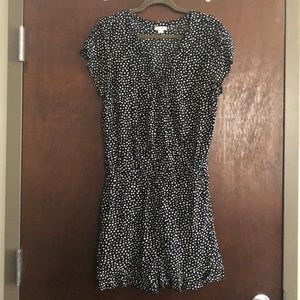 Loft black and white polka dot romper